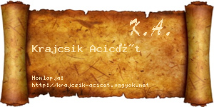 Krajcsik Acicét névjegykártya